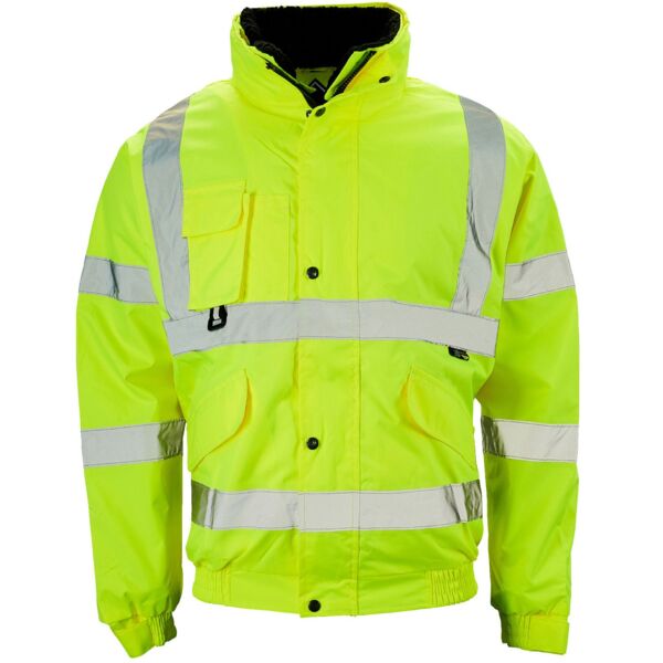 37B41-7 - Hi Vis Yellow Bomber 2 In 1 Jacket Thumbnail